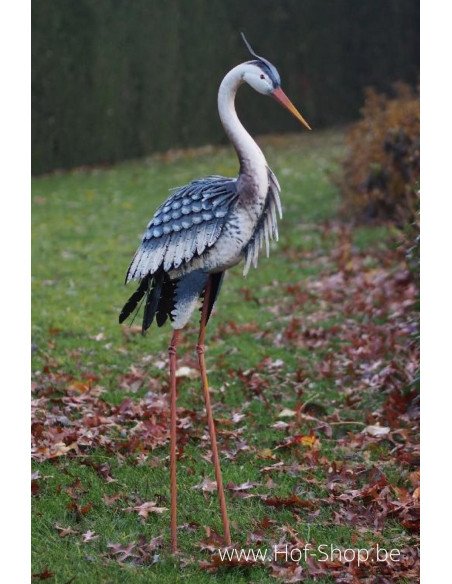 Reiger staand - metalen figuur (MD18215)