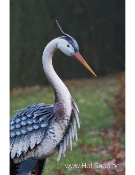Reiger staand - metalen figuur (MD18215)