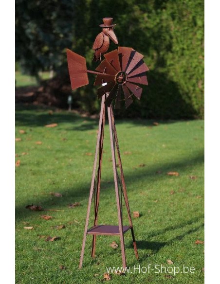 Moulin à vent de pivert sur pied - figurine en métal (MD17238)