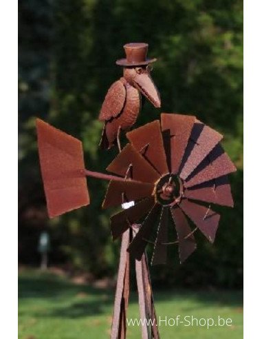 Moulin à vent de pivert sur pied - figurine en métal (MD17238)