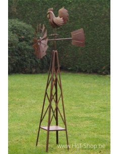 Haan Molen op staander - metalen figuur (MD17239)