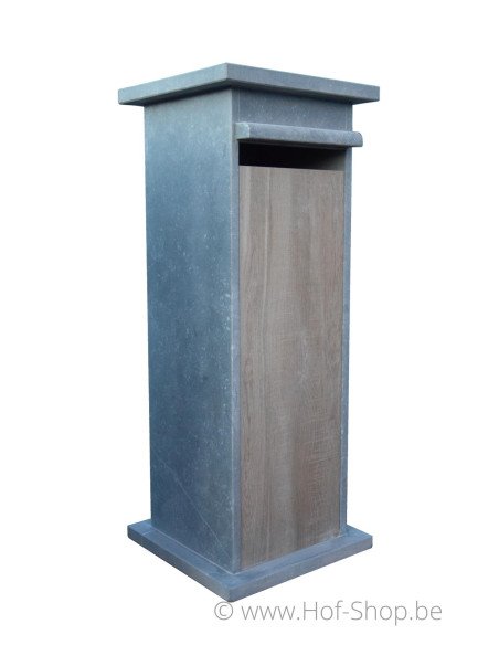 P-Box 5 Aspect bois - boîte aux lettres en pierre bleue