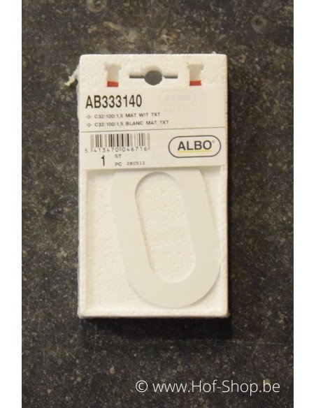 Numéro 0 - blanc aluminium 10 cm de haute (Numéro de maison Albo)