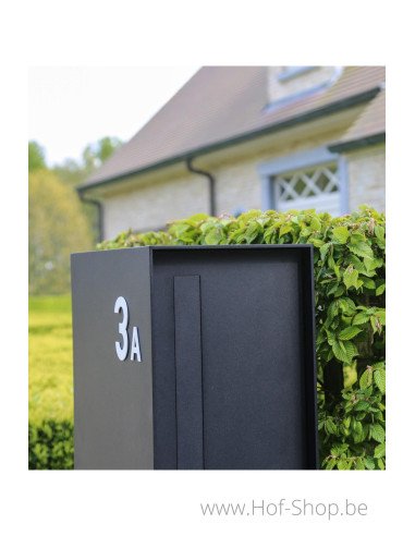 Numéro 2 - blanc aluminium 10 cm de haute (Numéro de maison Albo)