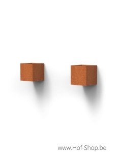 Applique Cube 100 en acier Corten - Éclairage de jardin GARDD