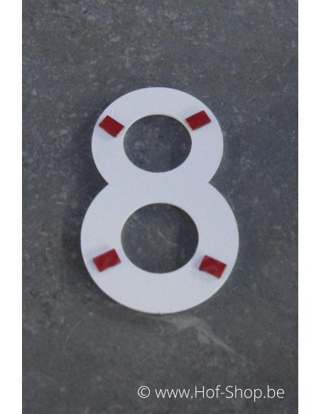 Numéro 2 - blanc aluminium 10 cm de haute (Numéro de maison Albo)