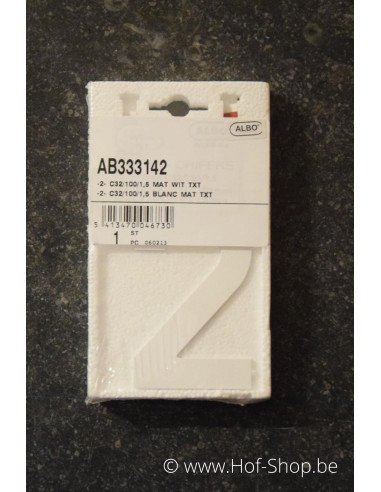 Numéro 2 - blanc aluminium 10 cm de haute (Numéro de maison Albo)