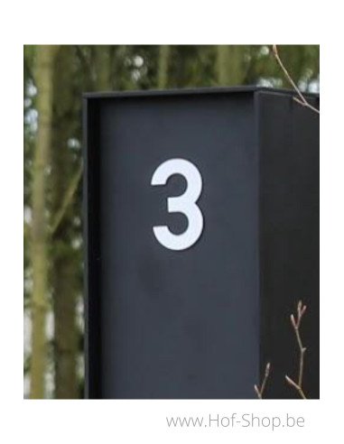 Numéro 4 - blanc aluminium 10 cm de haute (Numéro de maison Albo)