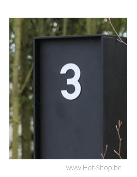 Numéro 4 - blanc aluminium 10 cm de haute (Numéro de maison Albo)