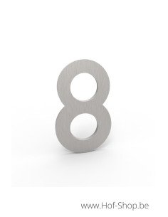 Numéro 8 - inox look aluminium 10 cm de haute (Numéro de maison Albo)