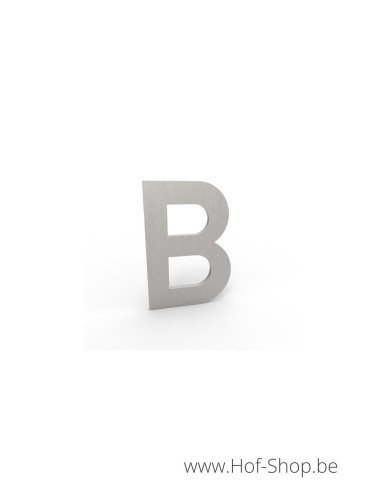 Letter B inox look - aluminium 5 cm hoog (huisnummer Albo)