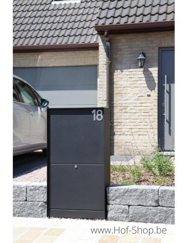 Numéro 9 - inox look aluminium 10 cm de haute (Numéro de maison Albo)