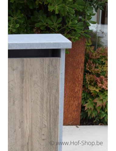 P-Box 7 Aspect bois - boîte aux lettres en pierre bleue