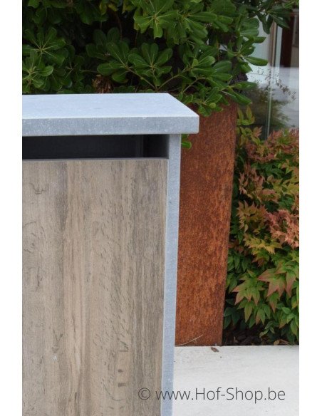 P-Box 7 Aspect bois - boîte aux lettres en pierre bleue