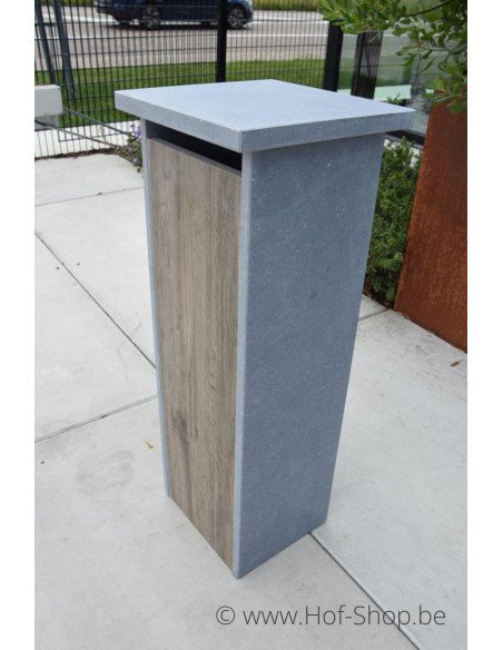 P-Box 7 Aspect bois - boîte aux lettres en pierre bleue