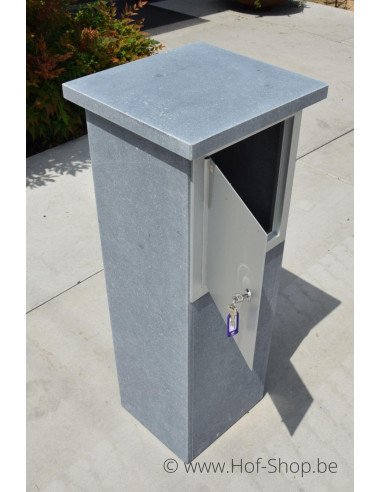 P-Box 7 Aspect bois - boîte aux lettres en pierre bleue