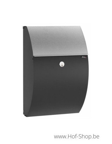Allux 7000 zwart met inox klep - brievenbus