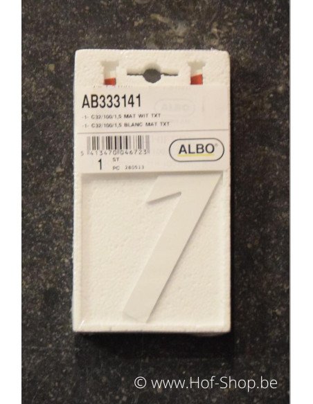 Numéro 1 - blanc aluminium 10 cm de haute (Numéro de maison Albo)