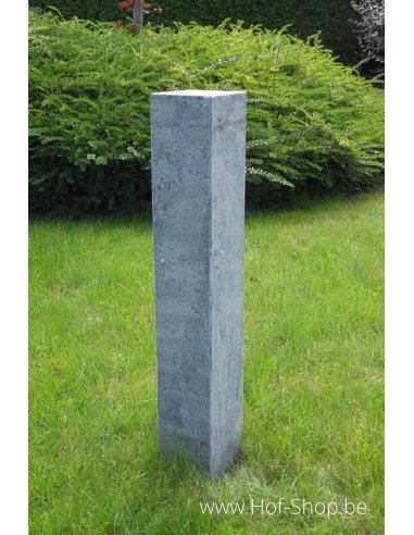 Sokkel 15 x 15 x 90 cm  gevlamd en geborsteld - zuil in blauwe hardsteen