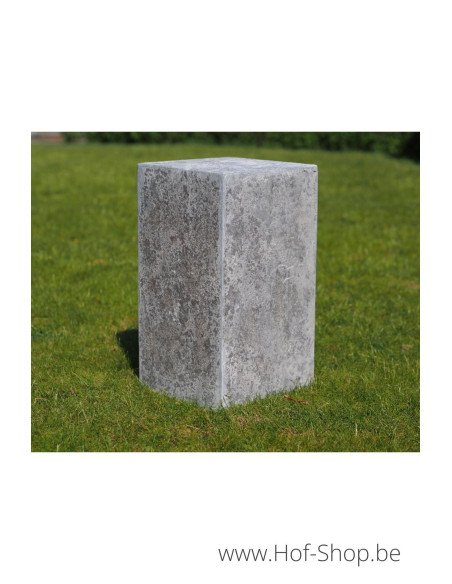 Sokkel 25 x 25 x 45 cm  gevlamd en geborsteld - zuil in blauwe hardsteen