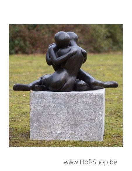 Couple d'amoureux modernes entrelacés - statue en bronze (B609-1)