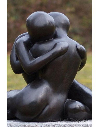Couple d'amoureux modernes entrelacés - statue en bronze (B609-1)