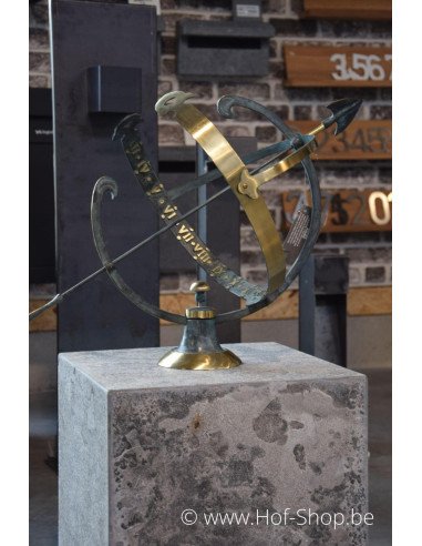 Sokkel 40 x 40 x 40 cm  gevlamd en geborsteld - zuil in blauwe hardsteen