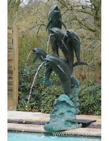 Vijf dolfijnen - bronzen beeld (B770)