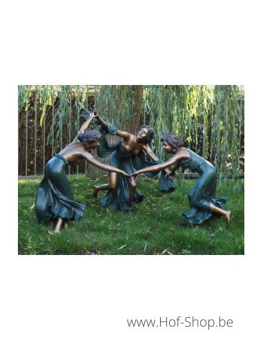 Drie dansende vrouwen - bronzen beeld (B825)