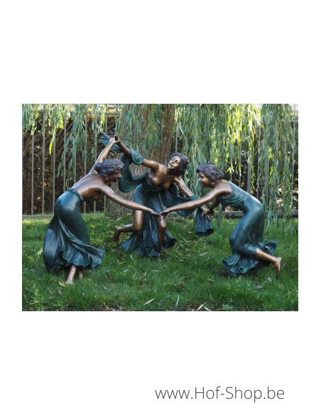 Drie dansende vrouwen - bronzen beeld (B825)
