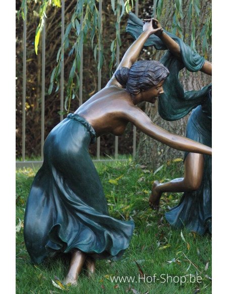 Drie dansende vrouwen - bronzen beeld (B825)