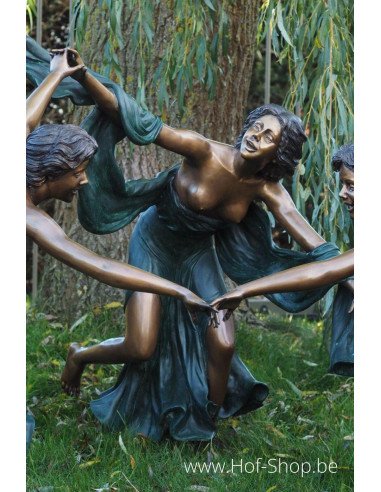 Trois femmes qui dansent - statue en bronze (B825)
