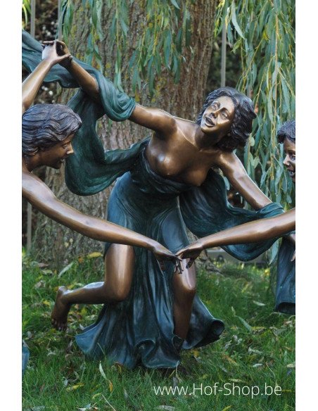 Trois femmes qui dansent - statue en bronze (B825)