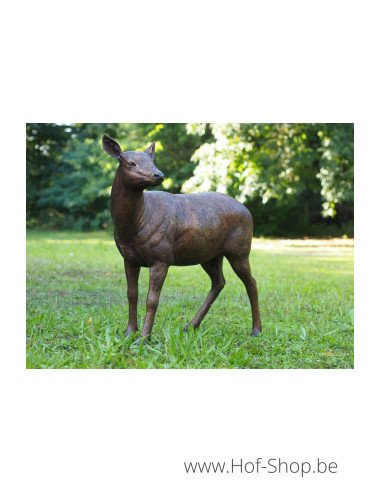 Vrouwelijk hert - bronzen beeld (B837-1)