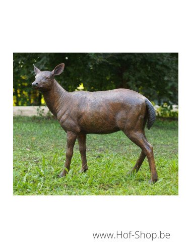 Vrouwelijk hert - bronzen beeld (B971-1)