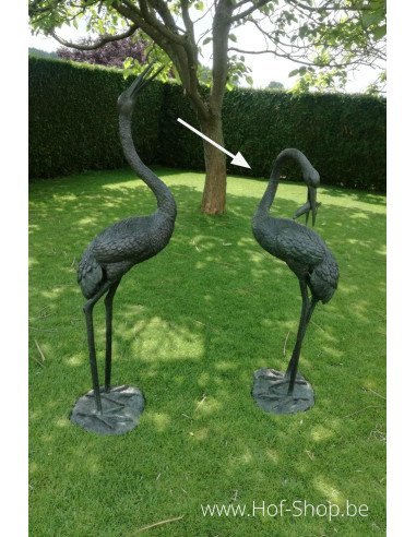 Kraanvogel fontein 1,52 m - bronzen beeld (B571)