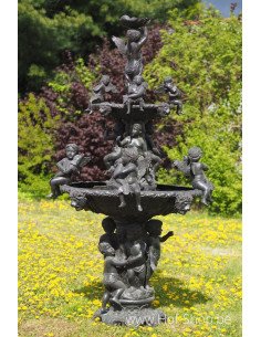 Grote fontein met engeltjes 275 cm - bronzen beeld (B669)