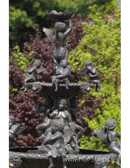 Grote fontein met engeltjes 275 cm - bronzen beeld (B669)