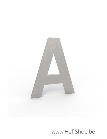 Lettre A - inox look aluminium 10 cm de haute (Numéro de maison Albo)