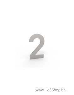 Numéro 2 - inox look aluminium 5 cm de haute (Numéro de maison Albo)
