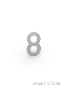 Numéro 8 - inox look aluminium 5 cm de haute (Numéro de maison Albo)