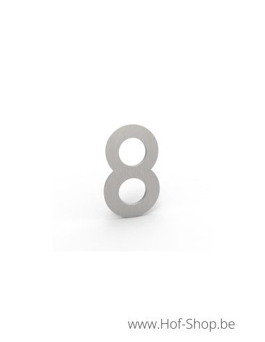 Numéro 8 - inox look aluminium 5 cm de haute (Numéro de maison Albo)