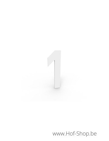 Numéro 1 - blanc aluminium 5 cm de haute (Numéro de maison Albo)