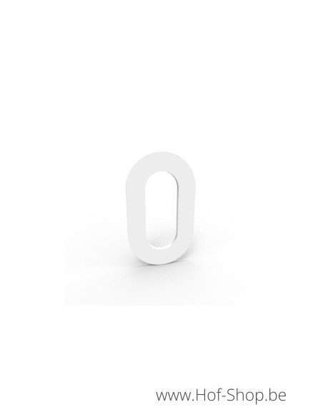 Numéro 0 - blanc aluminium 5 cm de haute (Numéro de maison Albo)