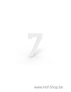 Nummer 7 - wit aluminium 5 cm hoog (huisnummer Albo)