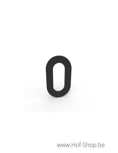 Nummer 0 - zwart aluminium 5 cm hoog (huisnummer Albo)