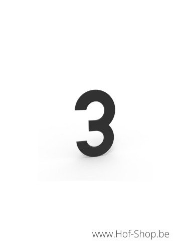 Numéro 3 - noir aluminium 5 cm de haute (Numéro de maison Albo)