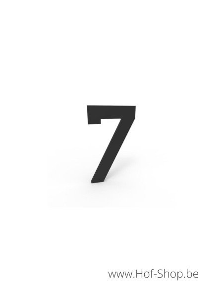 Nummer 7 - zwart aluminium 5 cm hoog (huisnummer Albo)