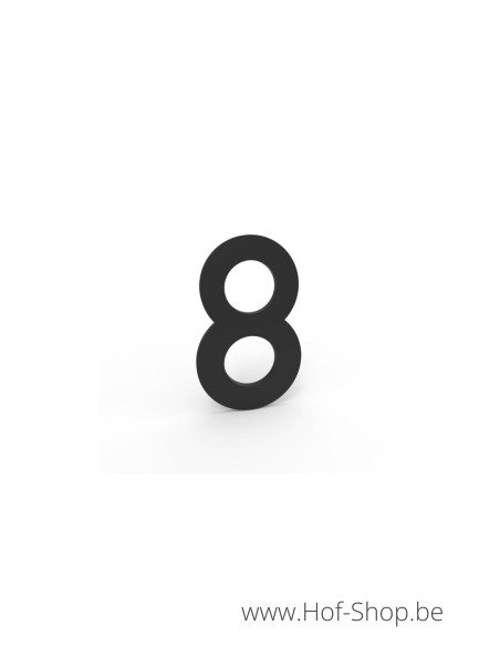 Nummer 8 - zwart aluminium 5 cm hoog (huisnummer Albo)