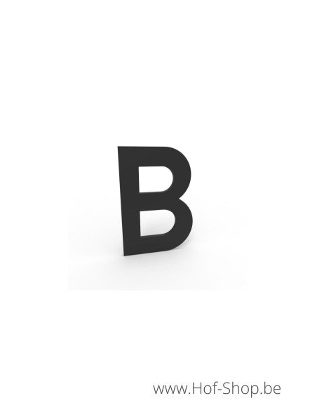 Letter B - zwart aluminium 5 cm hoog (huisnummer Albo)